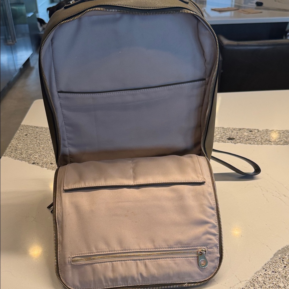 Calpak Olive Green Leather Backpack - Picture 4 of 11